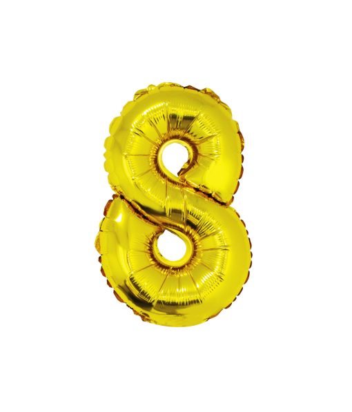 Gold Air Fill Number 8 Balloon