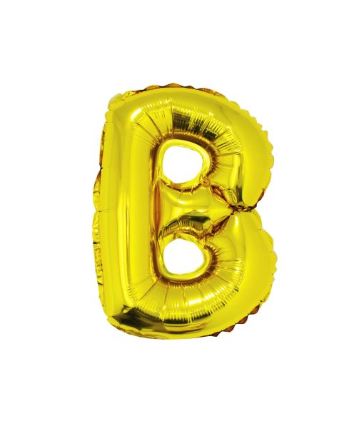 Gold Air Fill Letter B Balloon