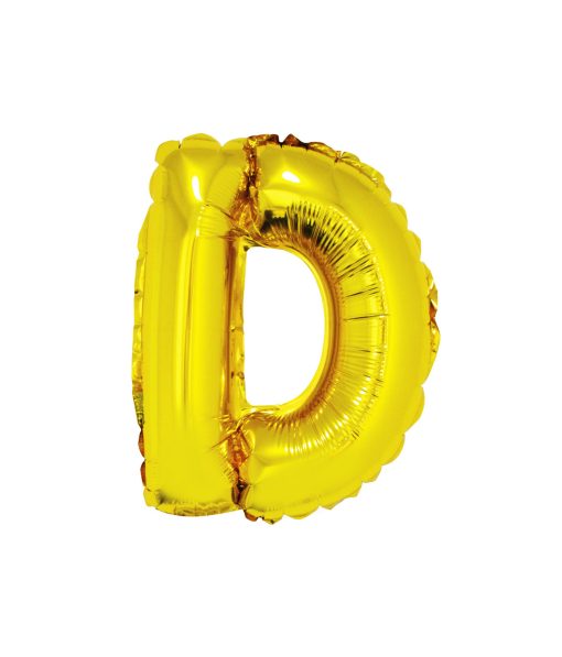 Gold Air Fill Letter D Balloon