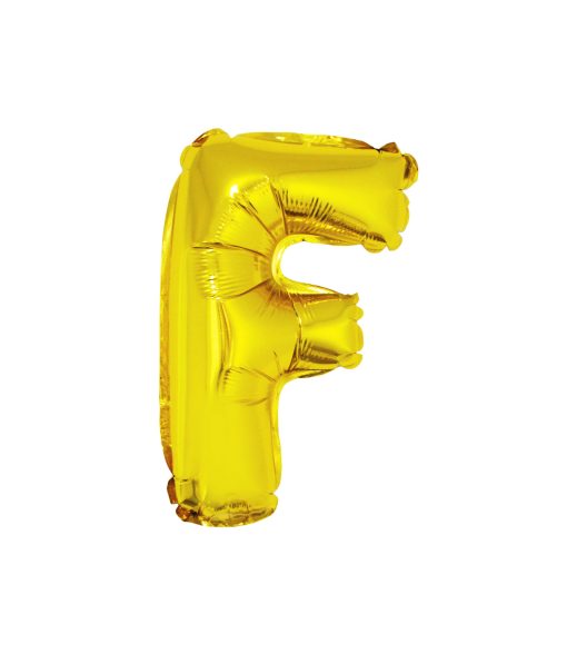 Gold Air Fill Letter F Balloon