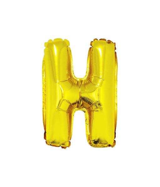 Gold Air Fill Letter H Balloon
