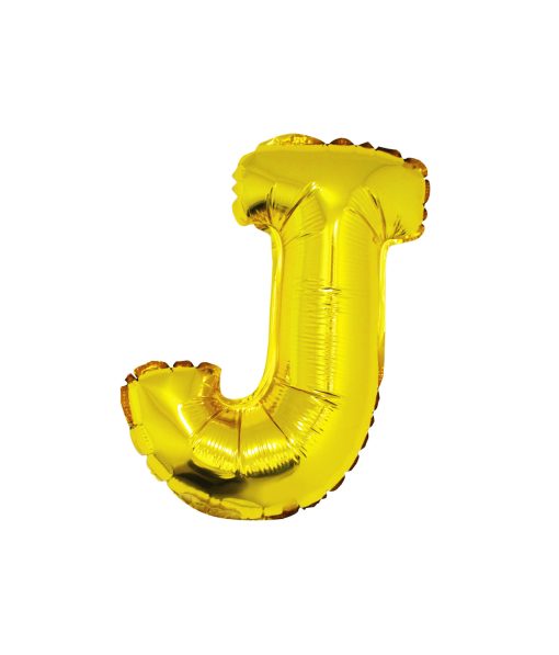 Gold Air Fill Letter J Balloon