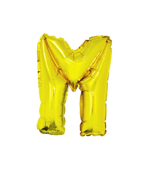 Gold Air Fill Letter M Balloon