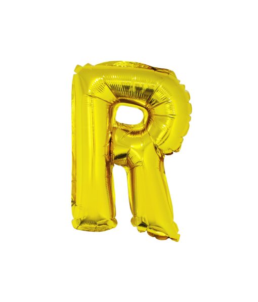 Gold Air Fill Letter R Balloon