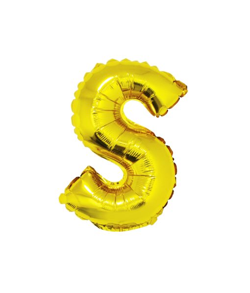 Gold Air Fill Letter S Balloon