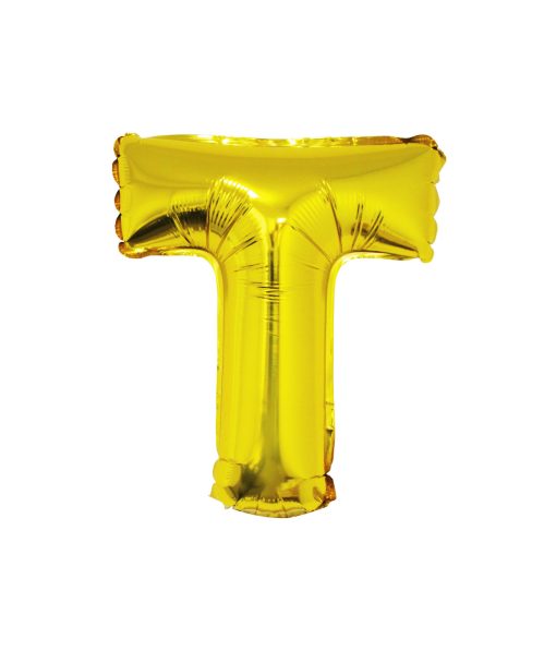 Gold Air Fill Letter T Balloon