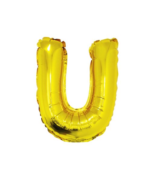 Gold Air Fill Letter U Balloon