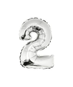 Silver Air Fill Number 2 Balloon