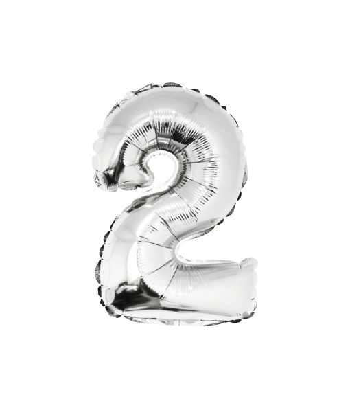 Silver Air Fill Number 2 Balloon