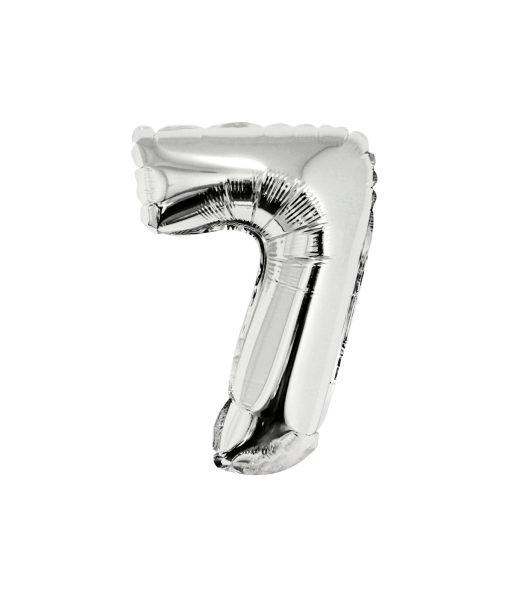 Silver Air Fill Number 7 Balloon