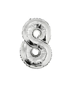 Silver Air Fill Number 8 Balloon