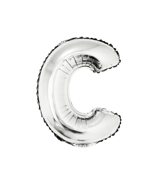 Silver Air Fill Letter C Balloon