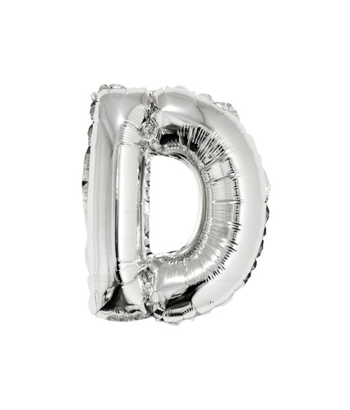 Silver Air Fill Letter D Balloon