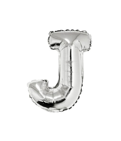 Silver Air Fill Letter J Balloon