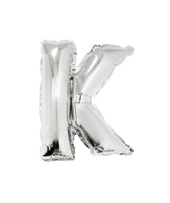 Silver Air Fill Letter K Balloon