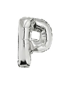 Silver Air Fill Letter P Balloon