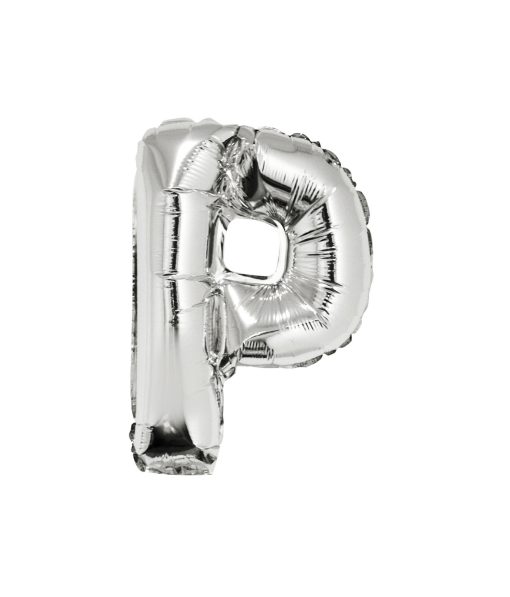 Silver Air Fill Letter P Balloon