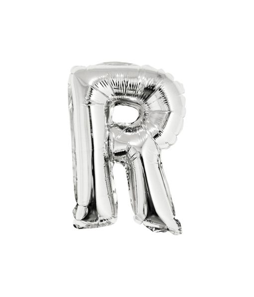 Silver Air Fill Letter R Balloon