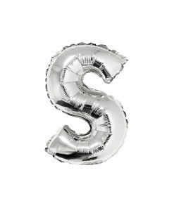 Silver Air Fill Letter S Balloon