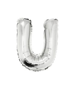 Silver Air Fill Letter U Balloon