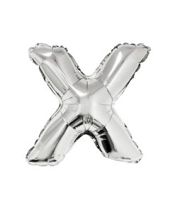 Silver Air Fill Letter X Balloon