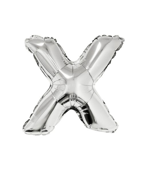 Silver Air Fill Letter X Balloon