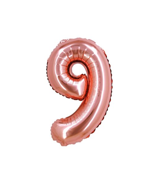 Rose Gold Air Fill Number 9 Balloon