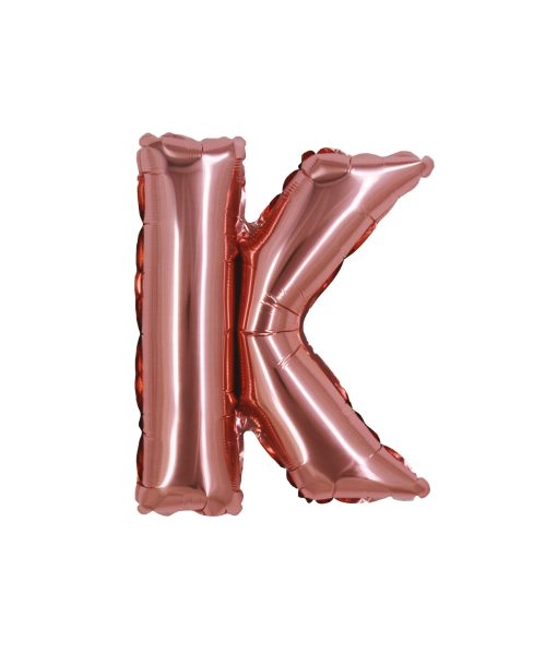 Rose Gold Air Fill Letter K Balloon