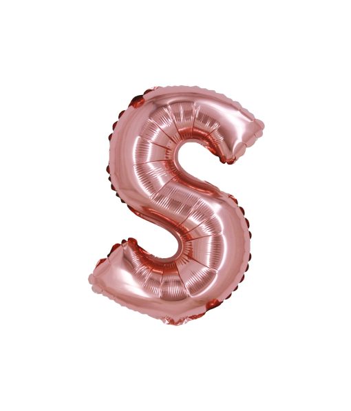 Rose Gold Air Fill Letter S Balloon