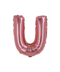 Rose Gold Air Fill Letter U Balloon