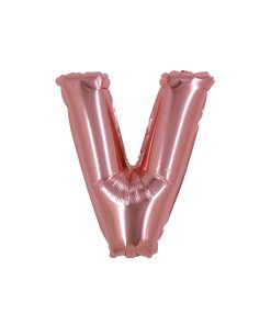 Rose Gold Air Fill Letter V Balloon