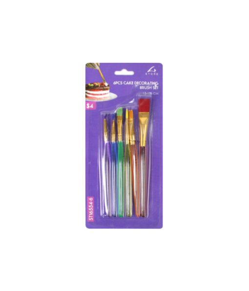 Cake decorating brush set in pack of 6 pieces