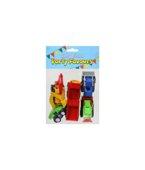 Pull back construction vehicle party favours in pack of 6