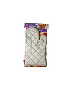 Plain white oven mitt in size of 30cm