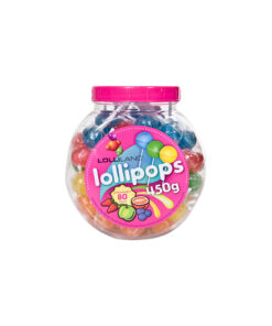 Assorted lollipops coming in container of approximately 80 pieces and 450g