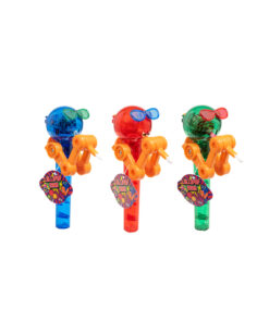 Lollipop man candy toy in blue raspberry, strawberry, and apple flavour