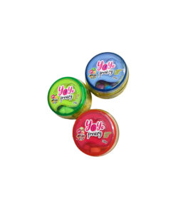 Yoyo frenzy candy pressed candy gems in assorted strawberry, apple, and blue raspberry flavours