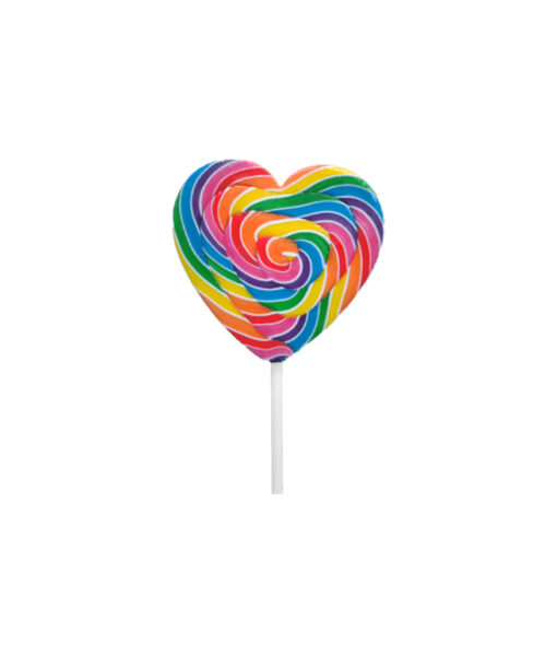 Swirly heart pop in rainbow colour