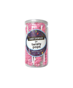 Twisty pops in container of 24 and pink colour