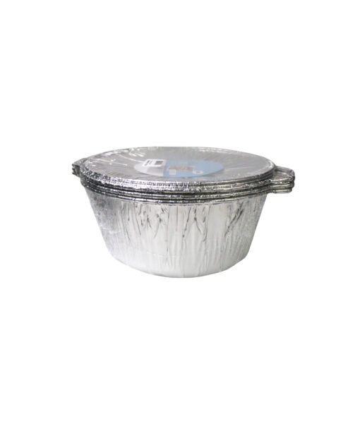 Round Foil Tray With Handle & Lid 25cm 3pk