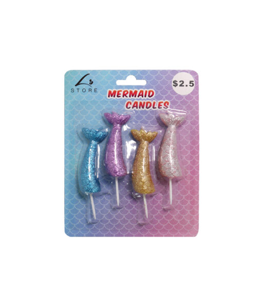 Mermaid Tail Candles 4pk