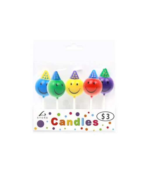 Smiley Candles 5pk