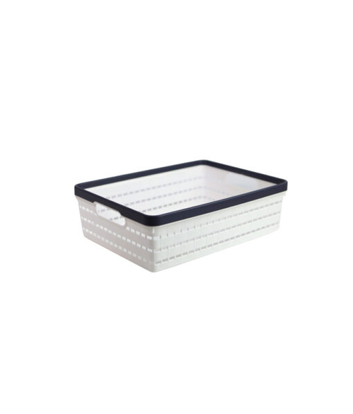 White Plastic Storage Bin 23.5x16.5x7.5cm