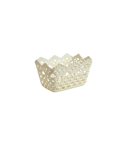 Cream Plastic Storage Bin 15.4x10.4x8.7cm