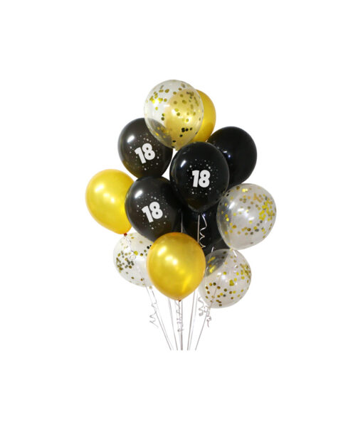 18th Birthday Latex Balloon Bouquet 15pc