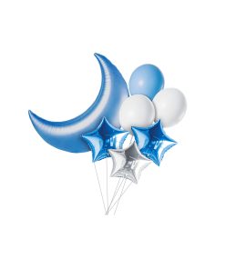 Blue Moon & Star Party Balloon Set 7pc