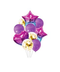 Purple Foil & Latex Party Balloon Set 10pc