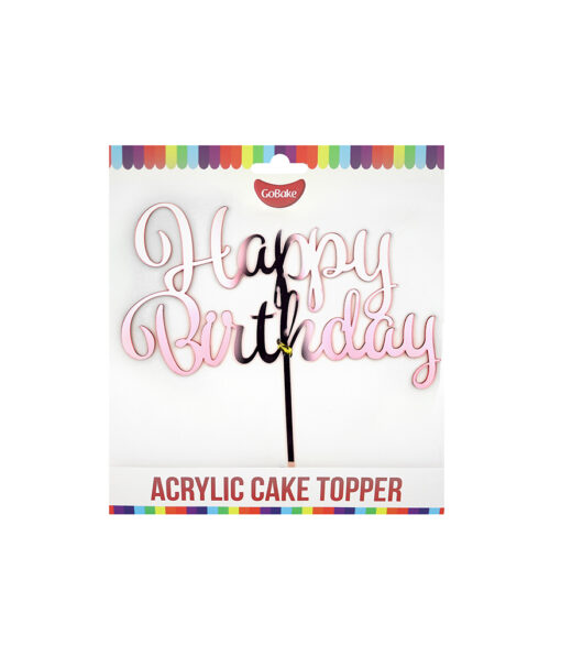 Rose Gold Acrylic Happy Birthday Topper