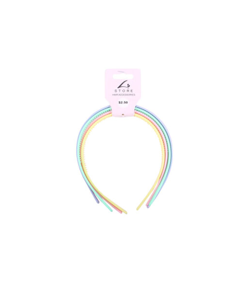 Colored Plastic Alice Headband 4pk