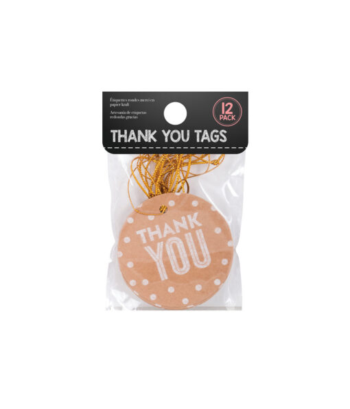 Round Thank You Kraft Tags 12pk